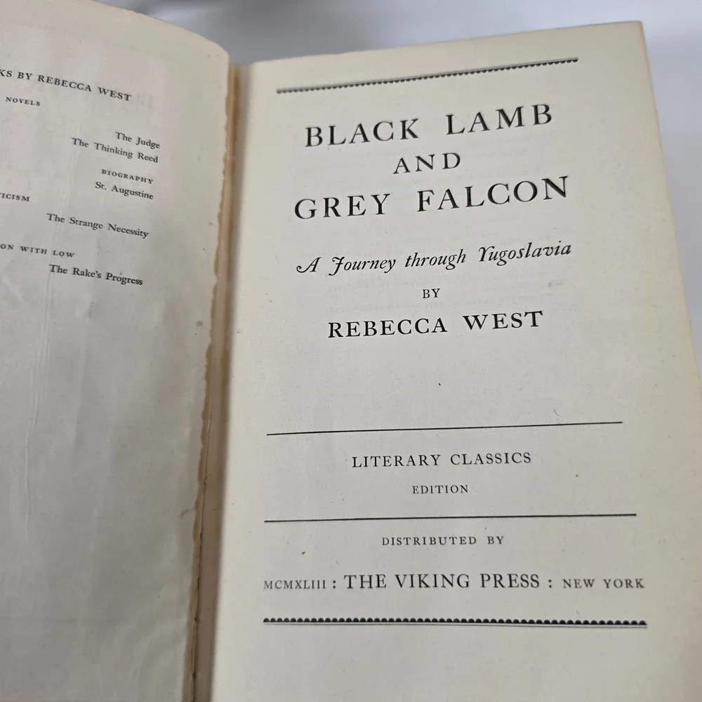Black Lamb and Grey Falcon Rebecca West Hardcover 1943 One Volume Edition Vtg‎